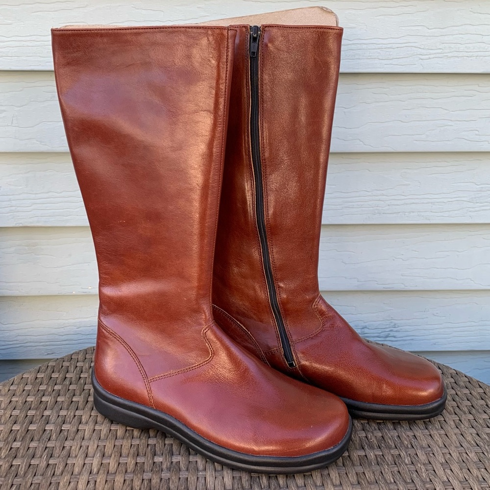 Brown Leather Birkenstock Footprints Zip-Up Boots